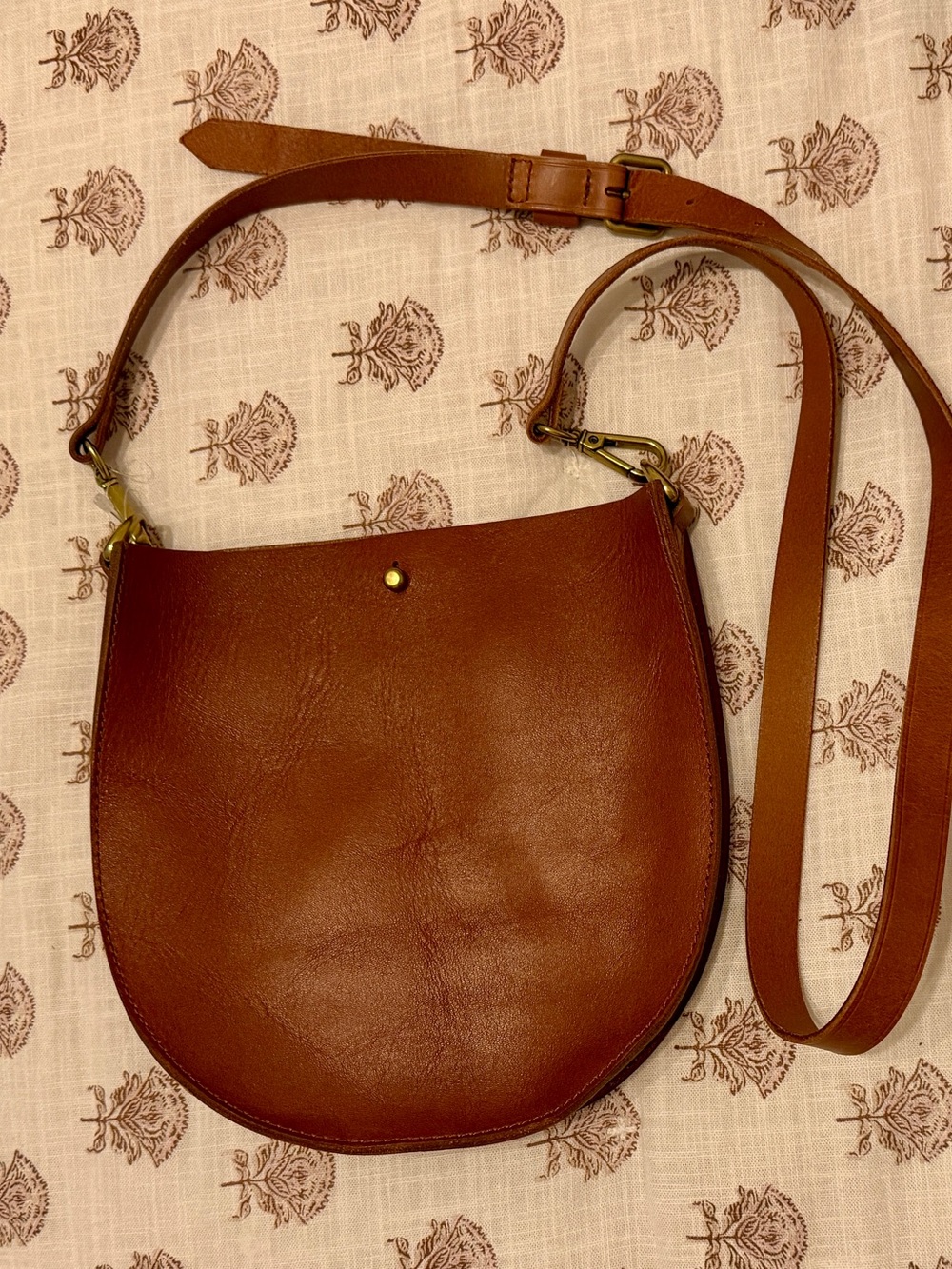 Madewell Chestnut Brown Leather Crescent Crossbody